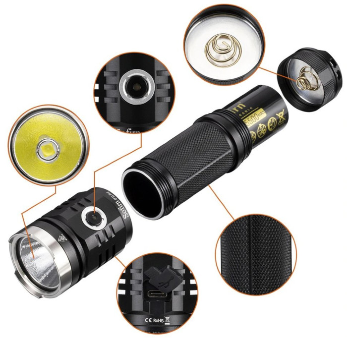 Фонарь Sofirn SP33 V3 CREE XHP50B 3500lm 1*26650 USB-C (поврежденная упаковка)  