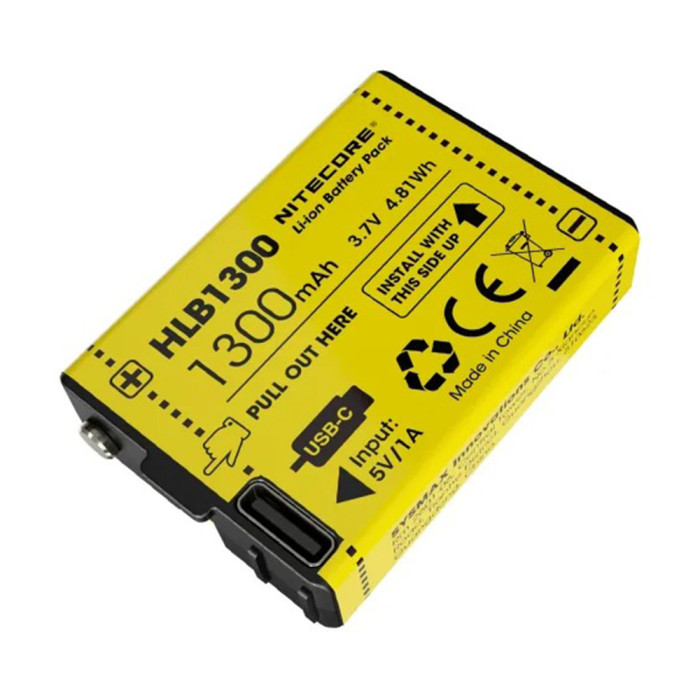 Аккумулятор Li-Ion Nitecore HLB1300 3.7V (1300mAh, для фонаря nitecore ut27), защищенный  