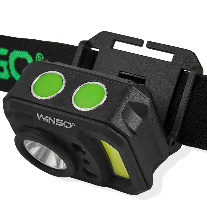Фонарь налобный Winso 250Lm, 3W XPE + 3W COB, 850mAh, Sensor White/Red  