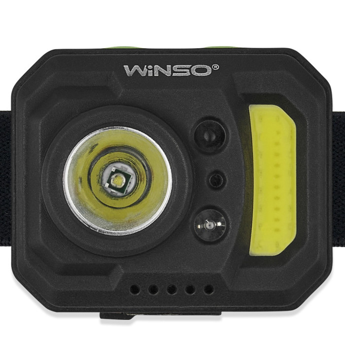 Фонарь налобный Winso 250Lm, 3W XPE + 3W COB, 850mAh, Sensor White/Red  