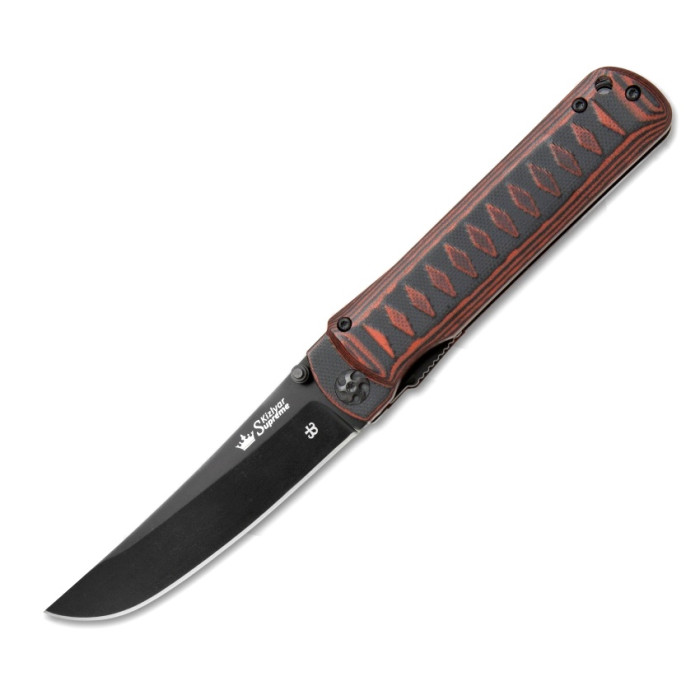 Нож Kizlyar Supreme Whisper, сталь D2 Черный титан, рукоять G10 