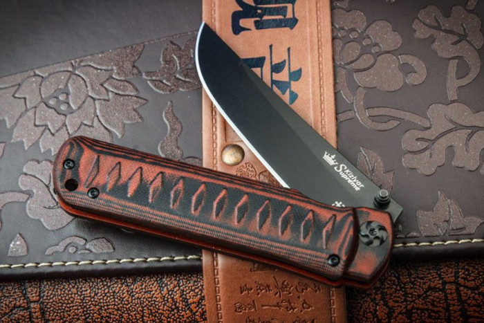 Нож Kizlyar Supreme Whisper, сталь D2 Черный титан, рукоять G10  