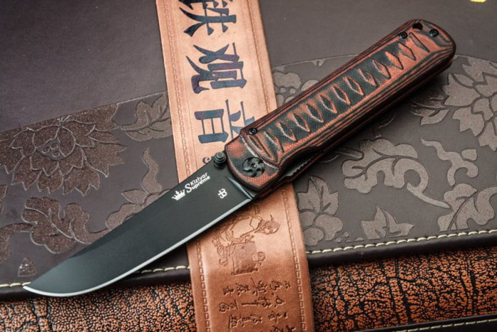 Нож Kizlyar Supreme Whisper, сталь D2 Черный титан, рукоять G10  