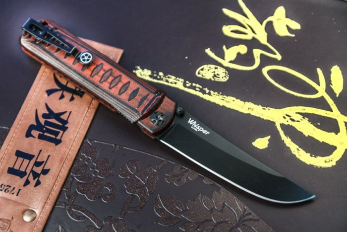 Нож Kizlyar Supreme Whisper, сталь D2 Черный титан, рукоять G10  