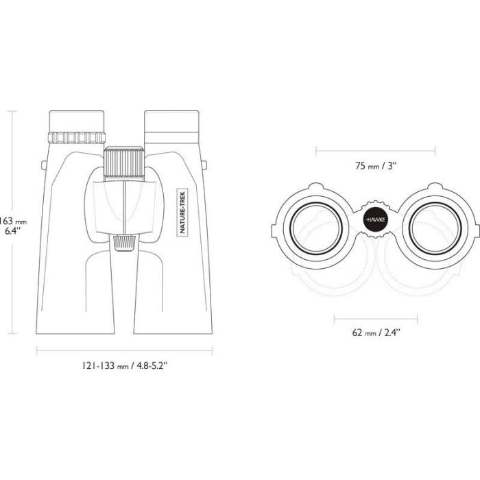 Бинокль Hawke Nature Trek 12х50 BAK4 цвет зеленый  