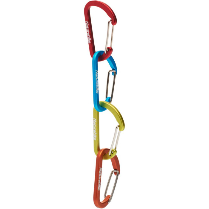 Карабин алюминиевый Naturehike D-type NH15A004-H, 4 см, красный (2 шт.)  