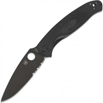 Нож Spyderco Resilience -черный- FRN, полусеррейтор