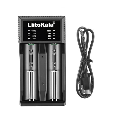 Зарядное устройство Liitokala Lii-C2, Ni-Mh/Li-ion/Li-Fe, Micro USB, LED