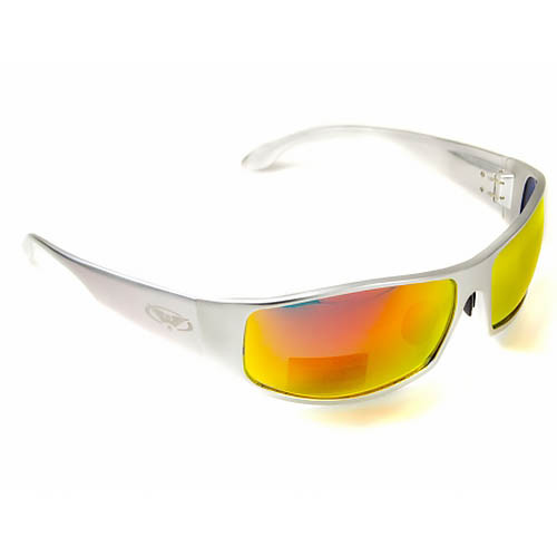 Очки Global Vision BAD-ASS 1 Silver (G-Tech red) зеркальные красные в металлической оправе  