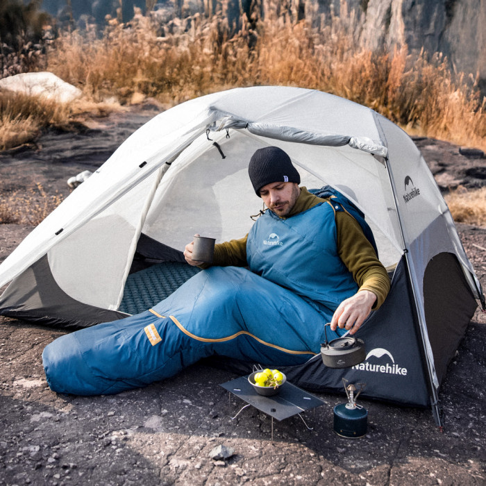 Спальник Naturehike Pro MG120 CNK2550WS044, p-p L, голубой  
