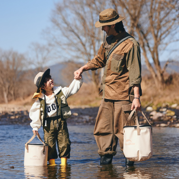 Складное ведро для воды из ЭВА Naturehike CNK2350CF010, 20л, бежевый  