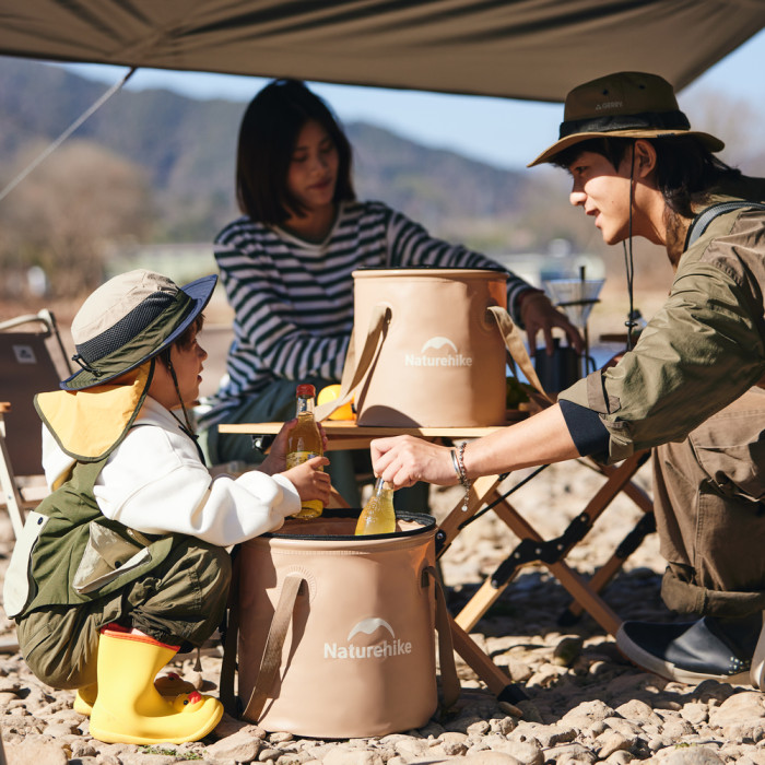 Складное ведро для воды из ЭВА Naturehike CNK2350CF010, 20л, бежевый  