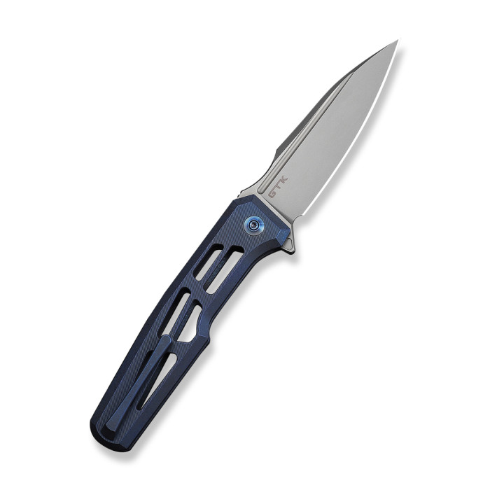 Нож складной туристический Weknife Dressytak (8.6 см) Bohler M390 / Titanium синий  