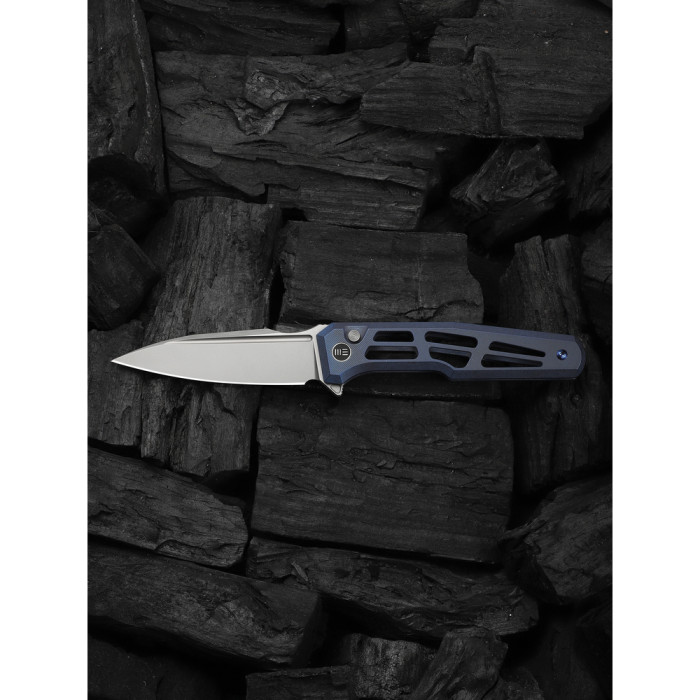 Нож складной туристический Weknife Dressytak (8.6 см) Bohler M390 / Titanium синий  