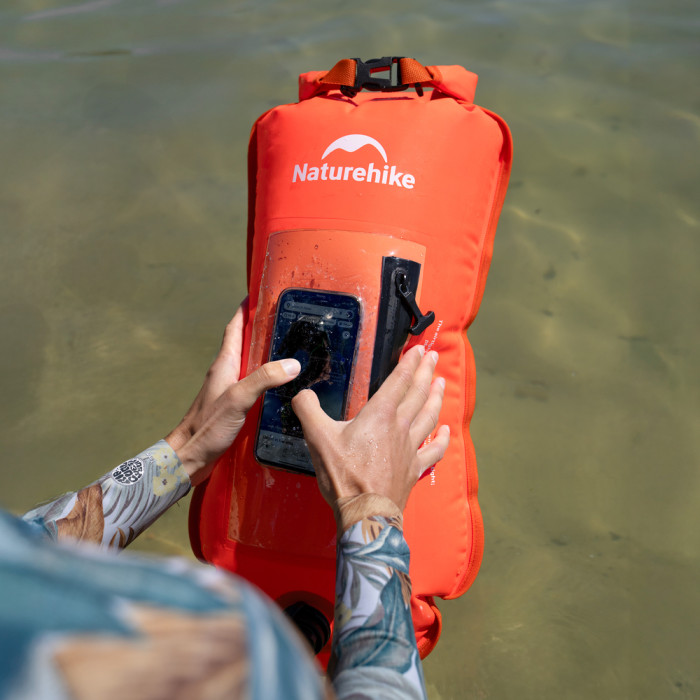 Гермомешок надувной водонепроницаемый Naturehike NH17S001-G, 18 л, оранжевый  