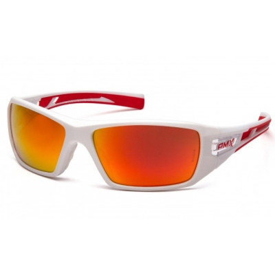 Очки Pyramex Velar White (sky red mirror) зеркальные красные в белой оправе