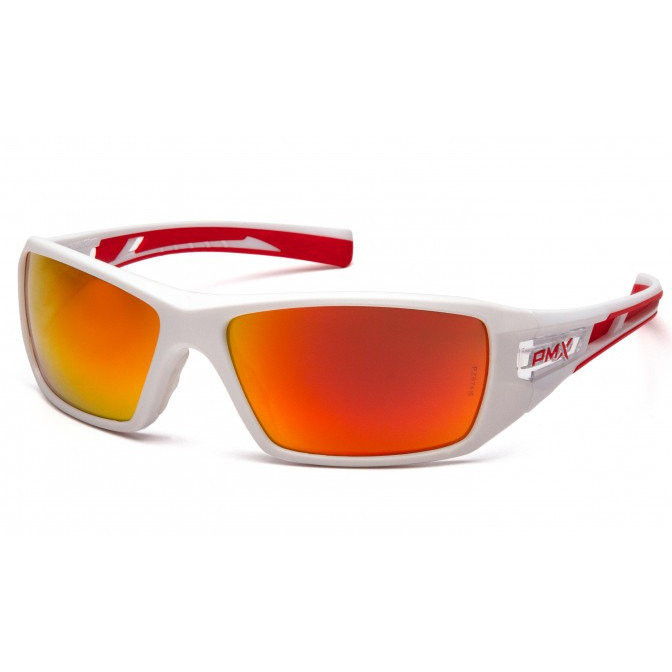 Очки Pyramex Velar White (sky red mirror) зеркальные красные в белой оправе  