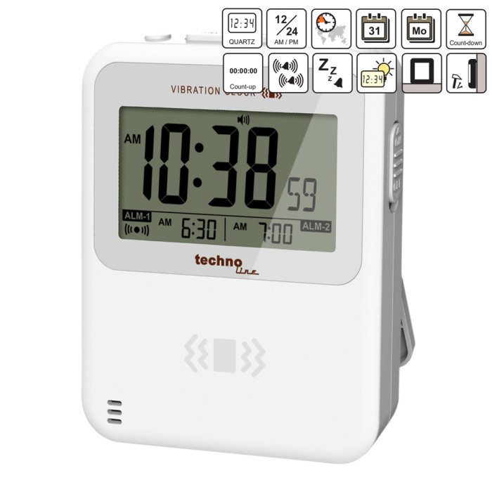 Часы настольные Technoline Vibro WT350 White (WT350)  
