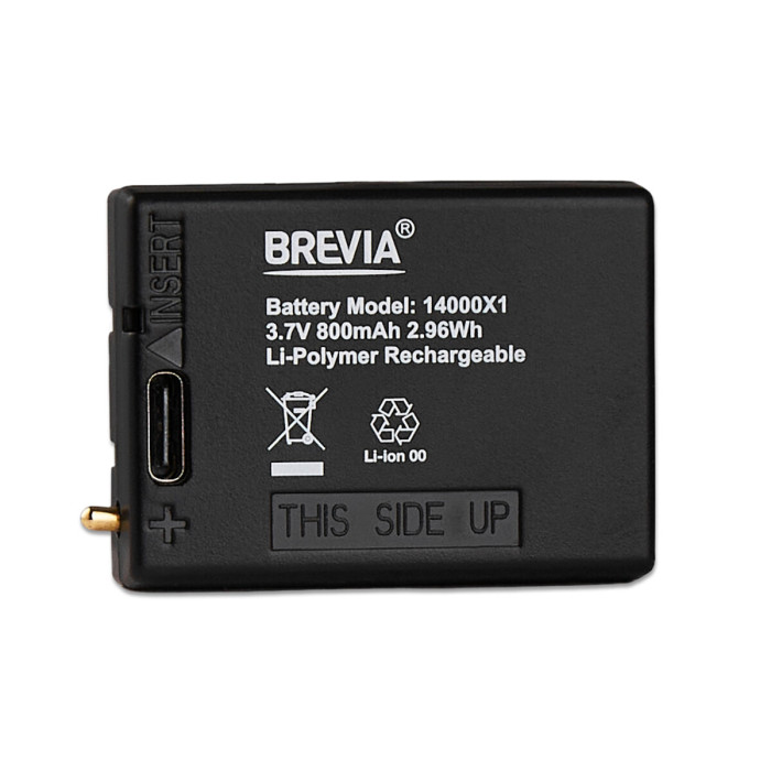 Аккумулятор Brevia 3.7V 800mAh Li-polymer с Type-C для налобных фонарей  