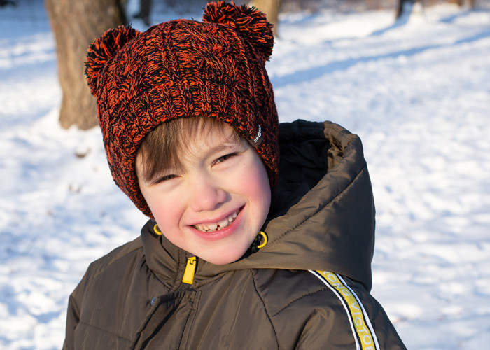 Детская водонепроницаемая шапка DexShell с бубонами DH572, оранжевый  