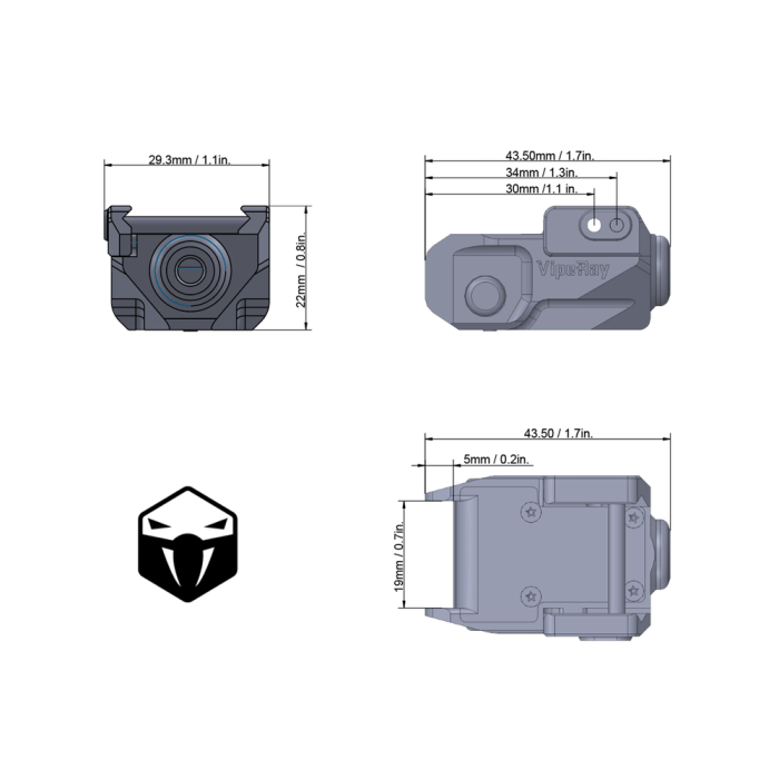 Лазерный целеуказатель Vector Optics Viperay Scrapper пистолетный красный лазер  