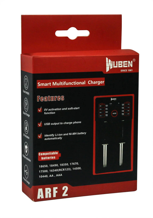 Зарядное устройство Wuben 218650 Two bay charger  