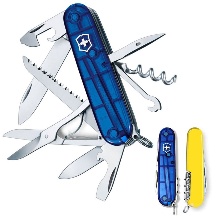 Нож Victorinox Huntsman Ukraine 91мм/15функ/син.проз-желт.проз  