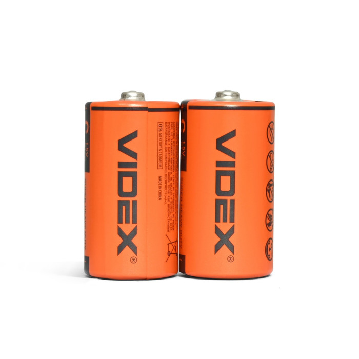 Батарейки солевые Videx R14P/C, 2шт упак  