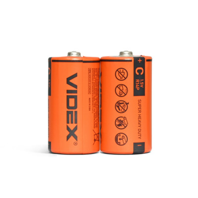 Батарейки солевые Videx R14P/C, 2шт упак