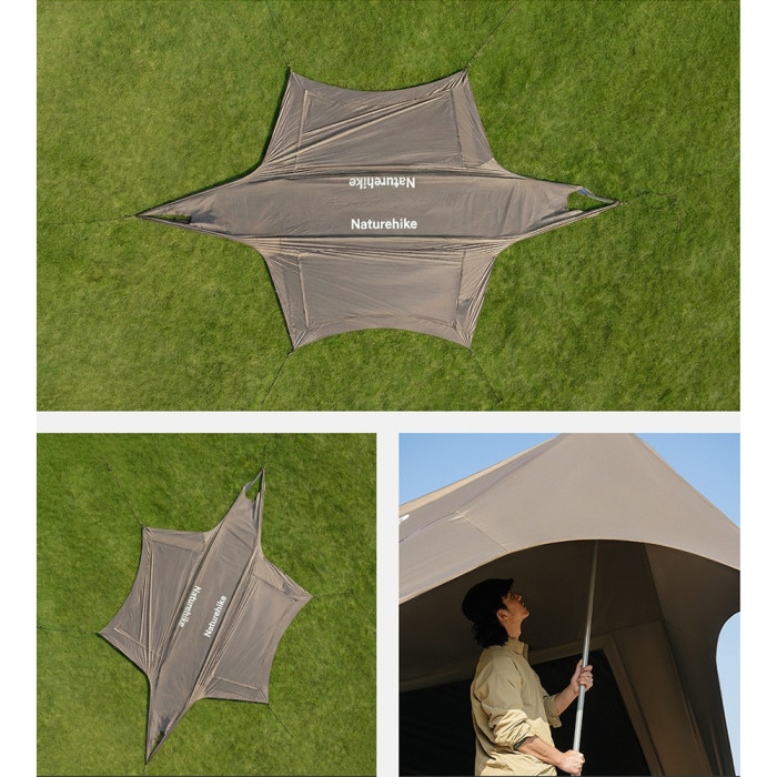Тент туристический  Naturehike Cloud Skies Tarp Lite CNK2650WS023, 960 х 485 х 260 см, темно-коричневый  