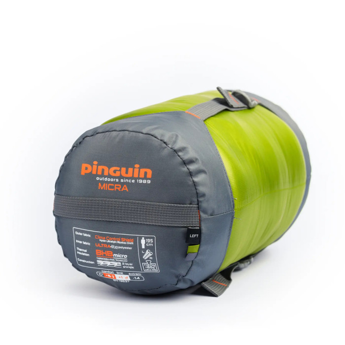 Спальный мешок Pinguin Micra (6/1°C), 195 см - Right Zip, Green (PNG 230444) 2020  