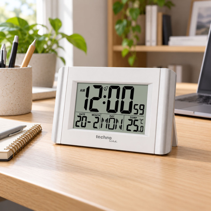 Часы настольные Technoline WS8002 White (WS8002)  