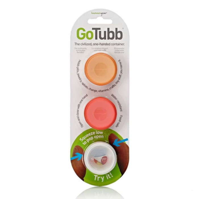 Набор контейнеров Humangear GoTubb 3-Pack Small (прозрачный, оранжевый, красный)  