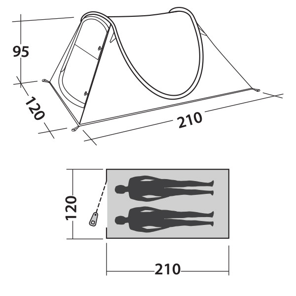 Палатка Easy Camp Fireball 200 Burgundy Red (120339)  
