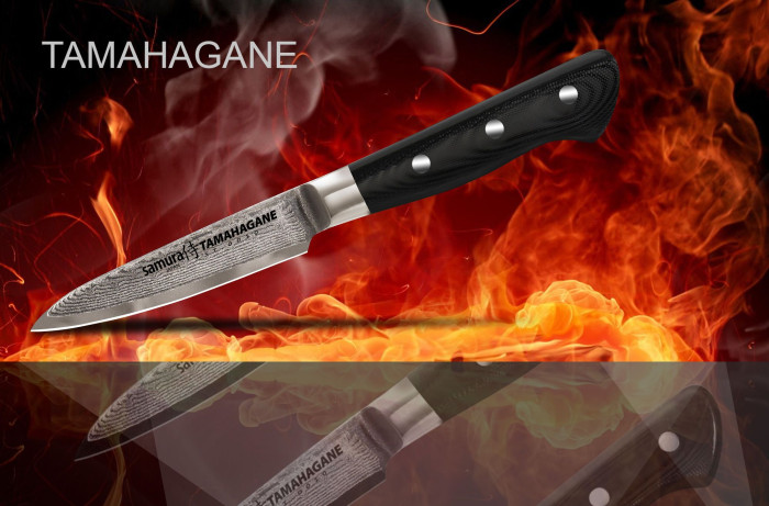 Нож кухонный Samura Tamahagane овощной, 90 мм, ST-0010  