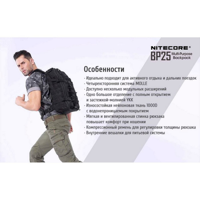 Рюкзак тактичний Nitecore BP25 Cordura 1000D  