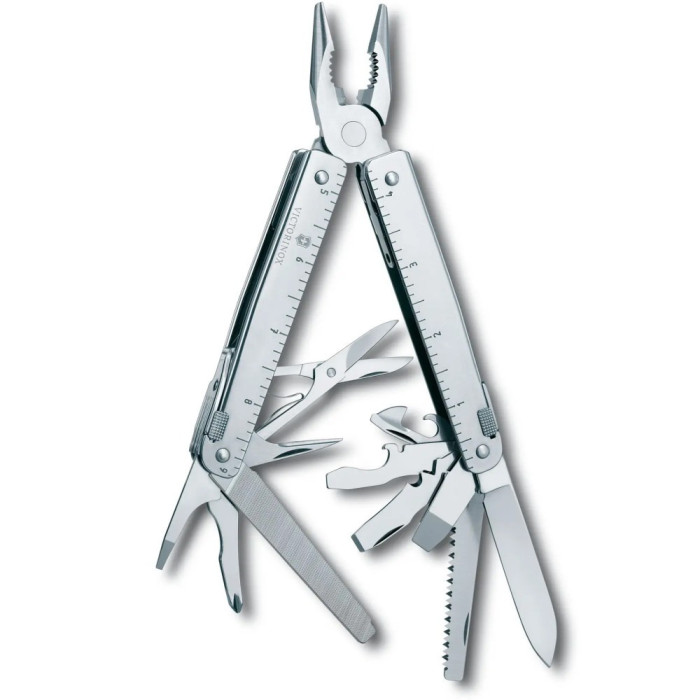 SWISSTOOL X  115мм/26функ+черн.пласт.чехол /плоск/ножн/пила/напил/отверт  