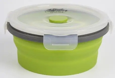 Контейнер TRAMP складной силиконовый с крышкой защелкой 800мл UTRC-087, Оливковый  