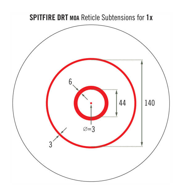 Прицел коллиматорный Vortex Spitfire AR 1x Prism Scope DRT reticle (SPR-200)  
