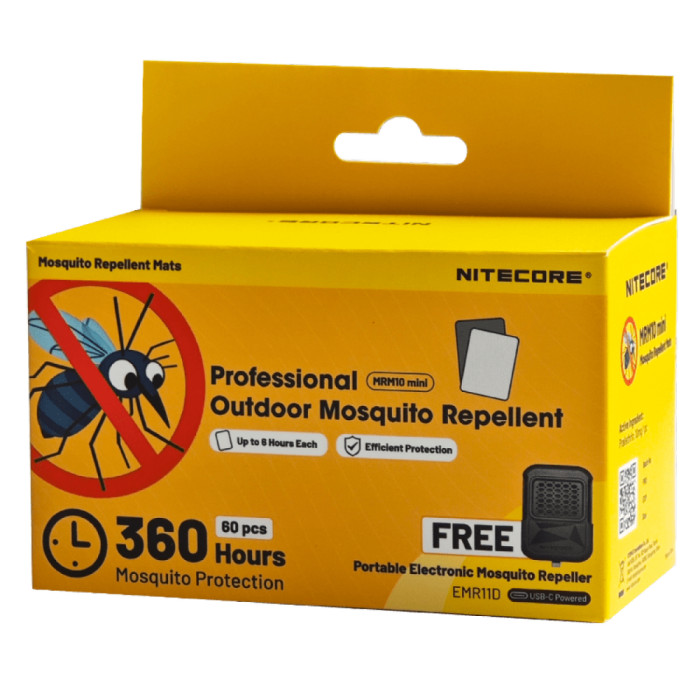 Комплект пластин для фумигаторов Nitecore MRM10 Mini, 60 шт. + подарок фумигатор Nitecore EMR11D  