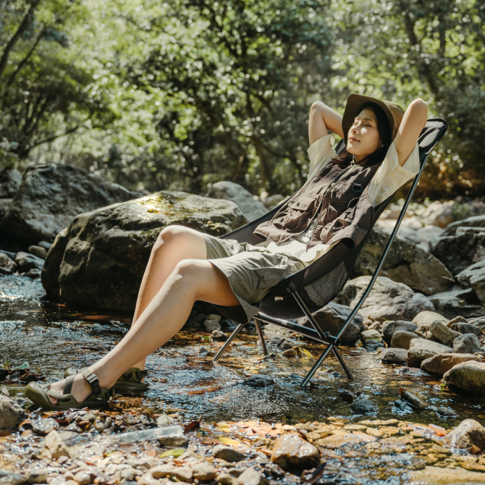 Стул складной ультралегкий Naturehike Stellaluna L04 CNK2450JJ015, размер L, алюминий, серый  