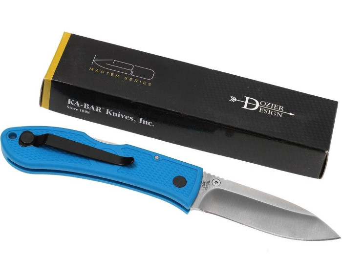Нож Ka-Bar Dozier D2  Folding Hunter - голубой, длина клинка 7,62 см.  
