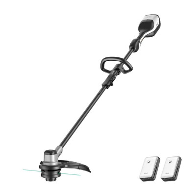 Аккумуляторная газонокосилка триммер Litheli, питание от павербанков (УМБ Litheli Power Bank 20000 mAh, 45 W, 2.5А, 2 шт в комплекте)