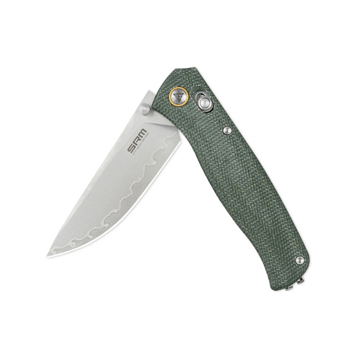 Нож складной туристический SRM Medal (8,2 см) 140Cr/Micarta, зеленый  