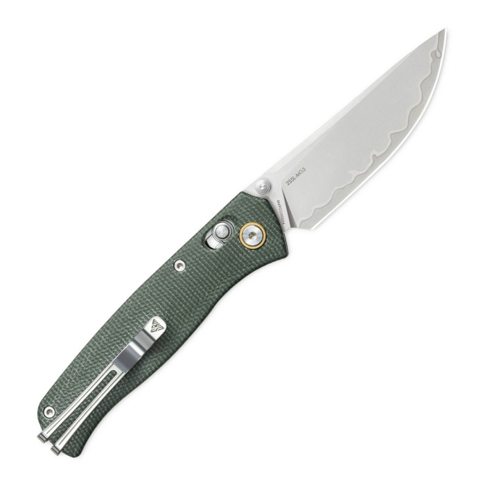 Нож складной туристический SRM Medal (8,2 см) 140Cr/Micarta, зеленый  