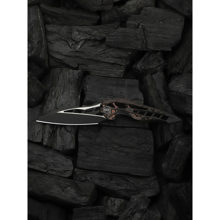 Нож складной туристический Weknife Arrakis (8.8 см) Vanax / Titanium черный  
