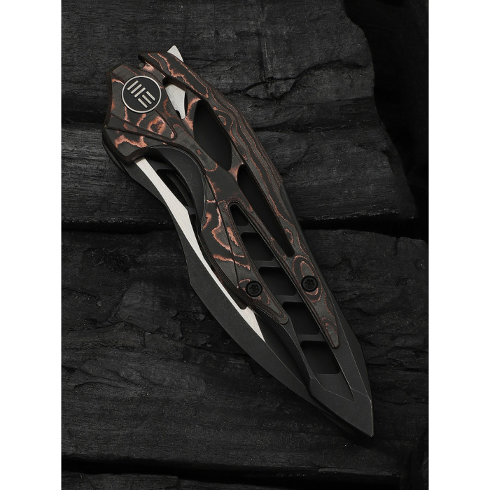 Нож складной туристический Weknife Arrakis (8.8 см) Vanax / Titanium черный  