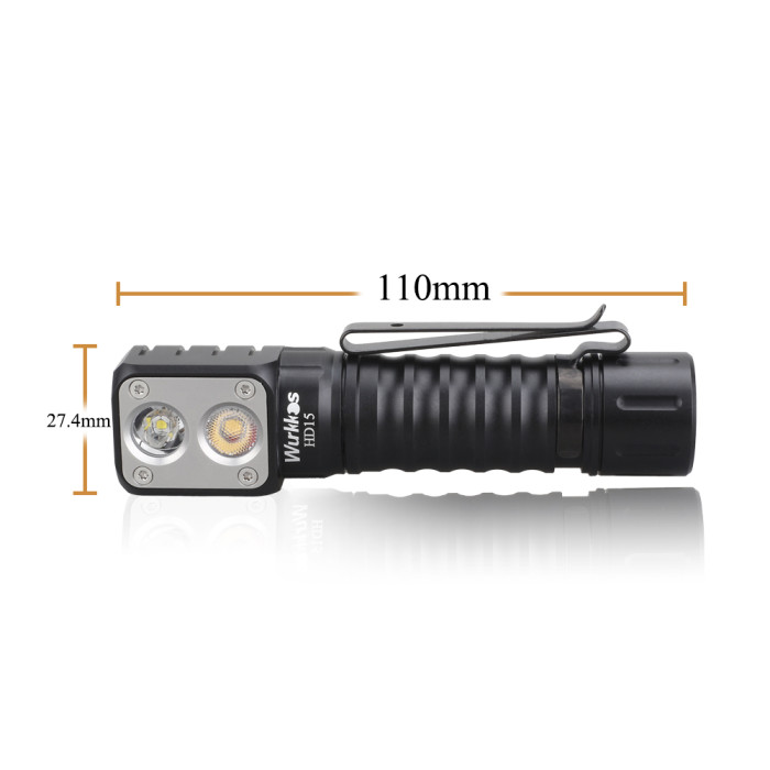 Фонарь налобный Wurkkos HD15 Dual LEDs, черный  