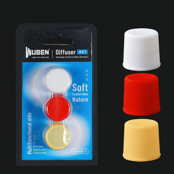 Рассеиватель для фонарика Wuben AC1, три цвета (белый, красный, желтый)  