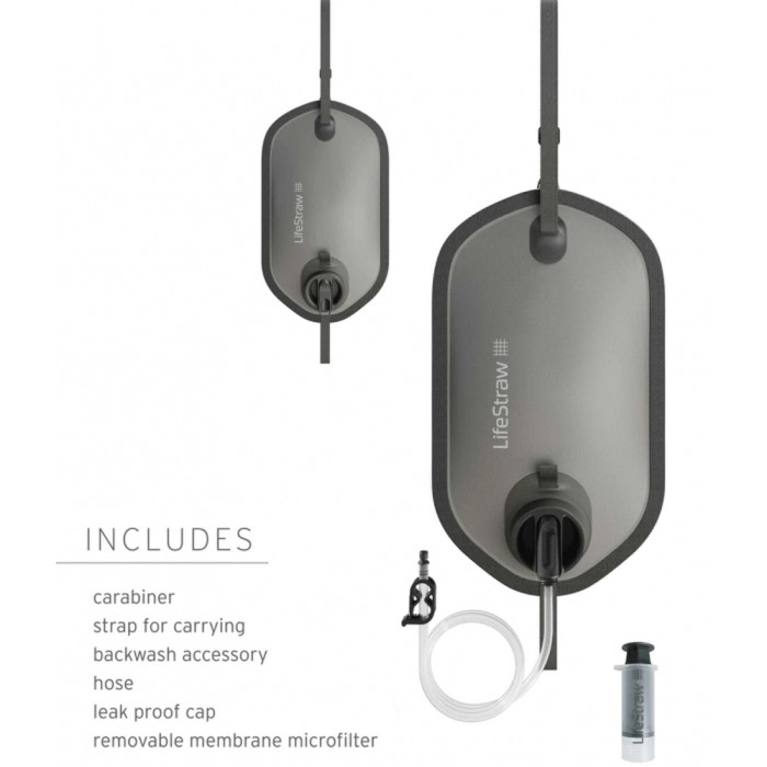 Фильтр для воды LifeStraw Peak Gravity, 8 л, Dark Mountain Gray (LSW LSPSF8GRWW)  